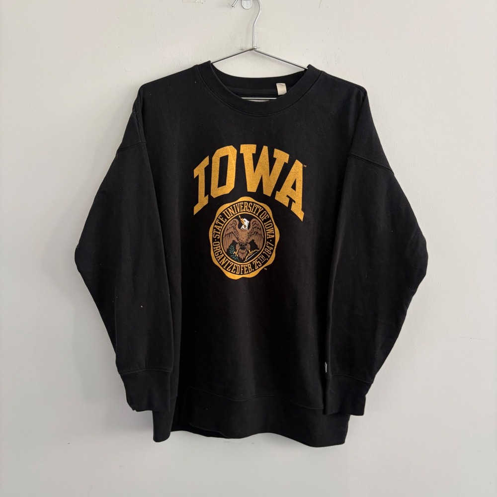 Tailgate Iowa State University Crewneck Sweatshirt Black Small